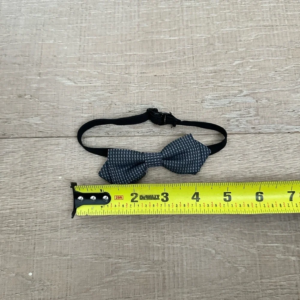 Zara Kids Black and Gray Patterned Bow Tie